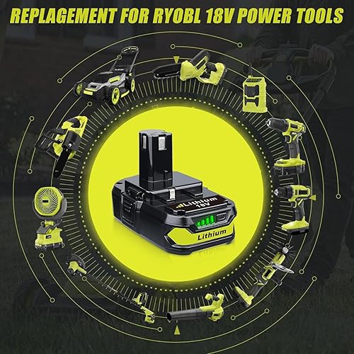 Miniatura 6 de FERRYBOAT Paquete de 2 baterías de repuesto de 3600 mAh P102 para Ryobi de 18 V compatibles con Ryobi batería de iones de litio P102 P103 P104 P105