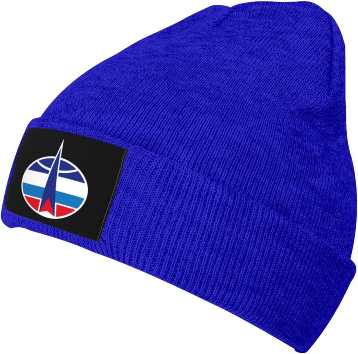 GenericBrimless Hat The Russian Federation Space Troops Collar Insignia Blue Beanie Breathable Knit Cuffed Winter Hat Soft Skull Cap for Yoga Outdoor Hiking