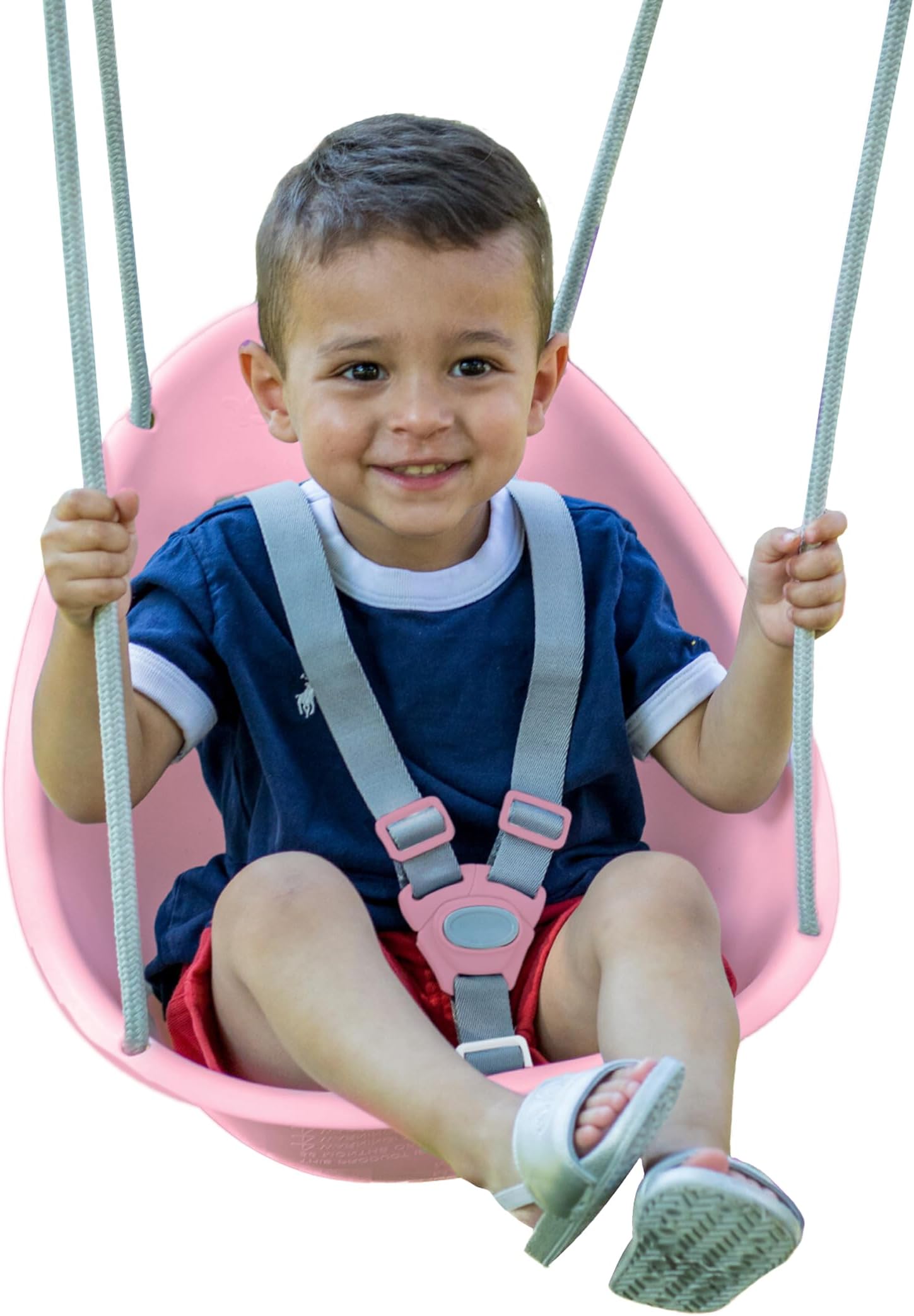 Swurfer Coconut Toddler Swing – Comfy Baby Swing Outdoor, 3- Point Adjustable Safety Harness, Secure, Safe Quick Click Locking System, Blister-Free Rope, Easy Installation, Ages 6-36 Months