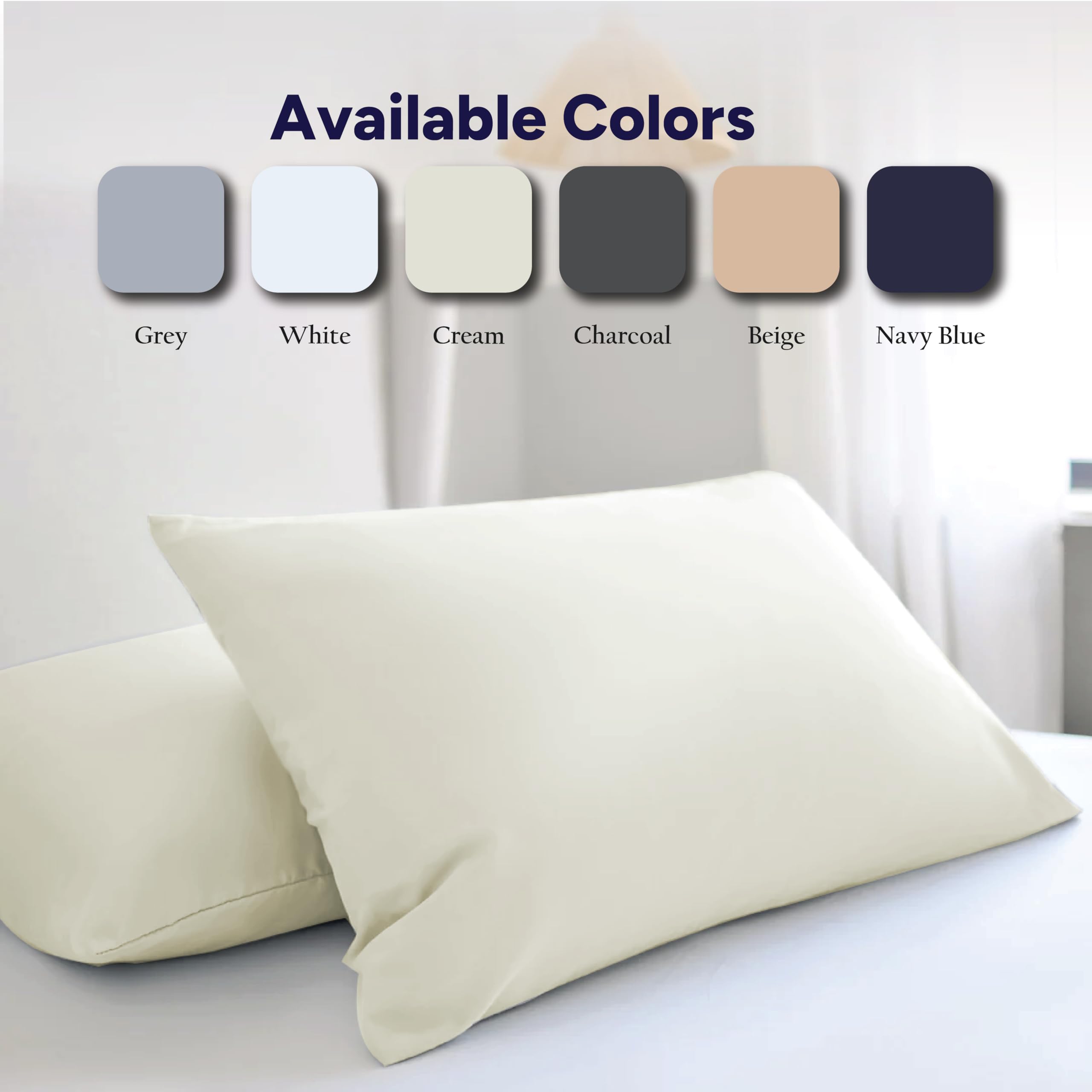 APEX FURNISHINGS Cream pillow cases 4 pack cotton 200 Thread Count Egyptian Cotton - Image 4