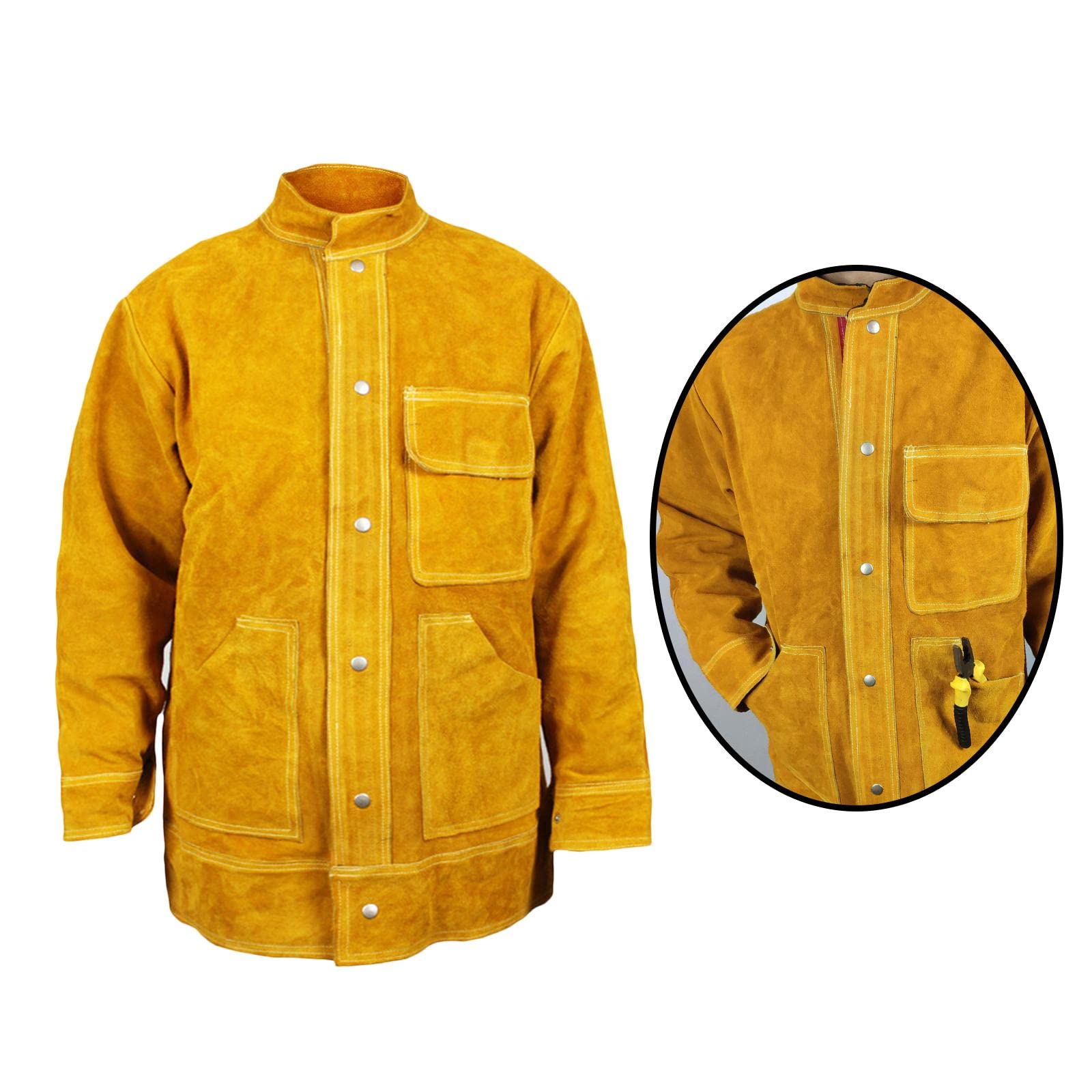 Vestes de soudage d'été ignifuges Vêtements en cuir XXXL, jaune