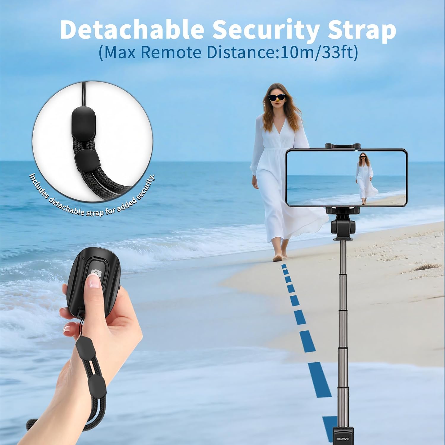 MAIRAN 2 Pack Rechargeable Wireless Camera Remote Shutter for iPhone and Android Smartphones, Bluetooth Phone Remote Control,Selfie Button for Photos and Videos Charging Cable and Wrist Strap Included