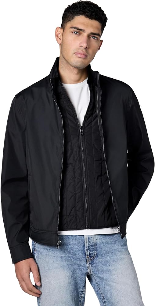 Michael Kors Men's 3-in-1 Track Jacket, Black, S at Amazon Men's Michael Kors Men's 3-in-1 Track Jacket, Black, S at Amazon Men's
