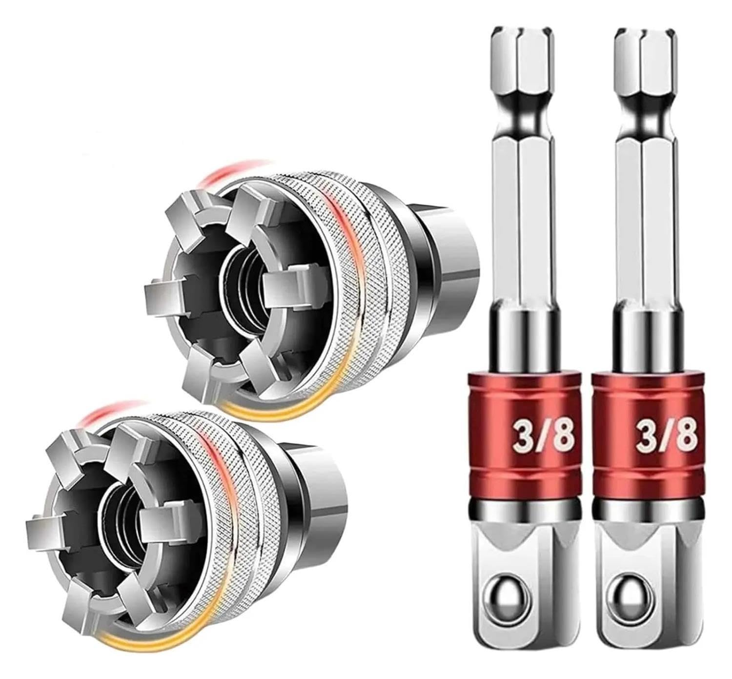 Adattatore multifunzionale for chiave a bussola regolabile da 2 pacchi | For la riparazione della rimozione del bullone del dado(A-2set)