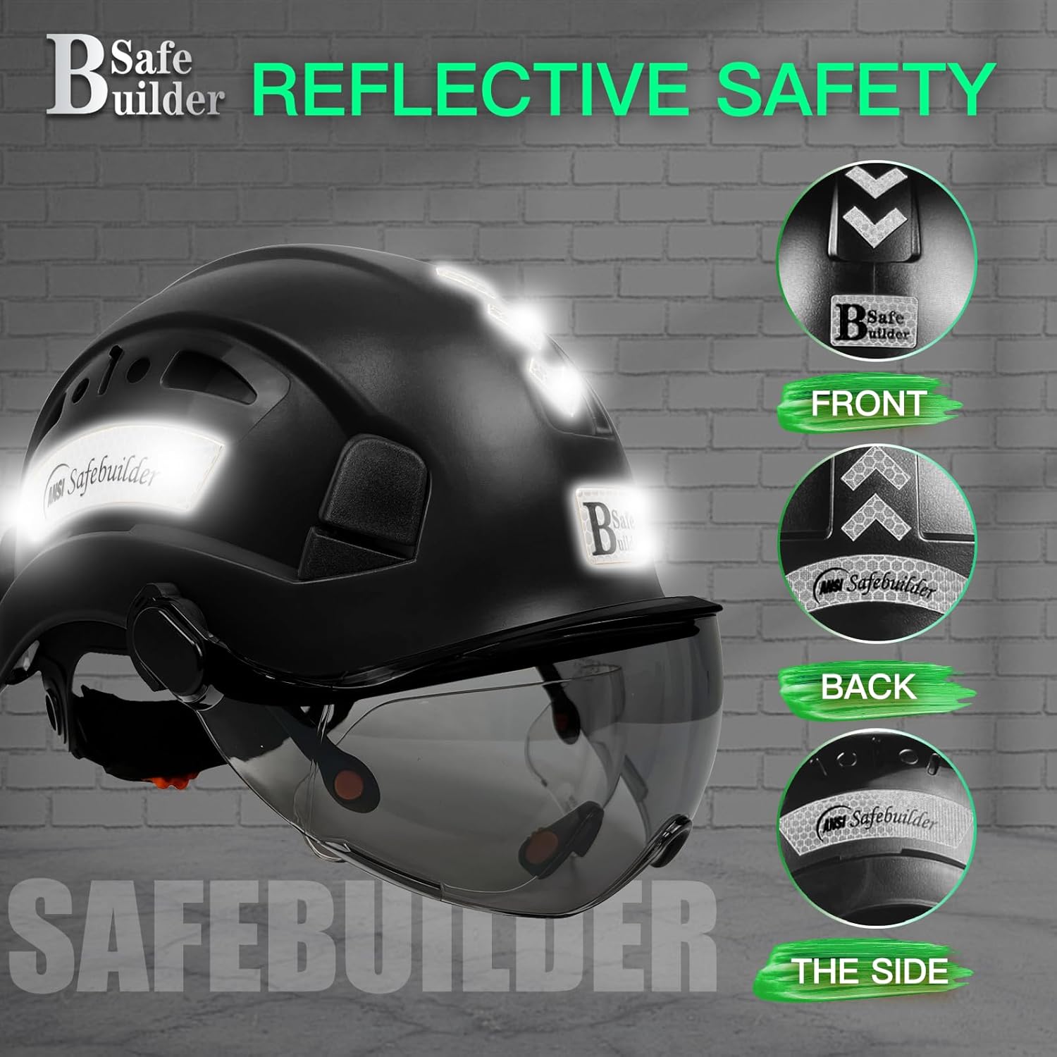 1PCS Safety Helmet Hard Hat with Visor Adjustable Lightweight Vented Work Helmet for Men ANSI Z89.1 Approved Industrial & Construction