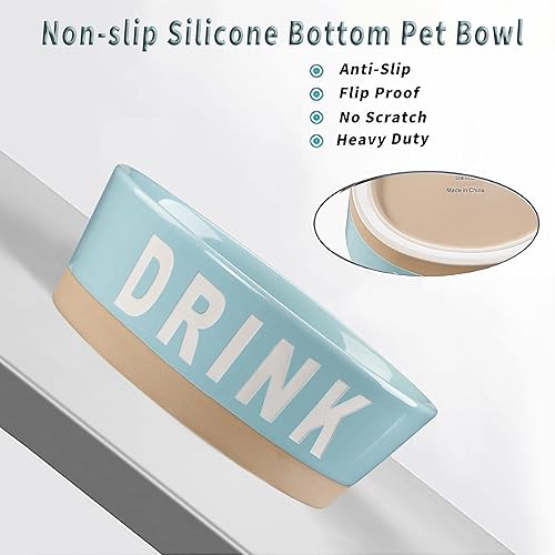 Miniatura 4 de Cuenco de cerámica antideslizante de 7.2 pulgadas, plato de comida y agua para perros, plato de alimentación de mascotas de alta resistencia de 37