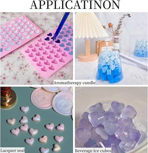 Miniatura 4 de Paquete de 2 moldes de silicona con forma de corazón de 55 cavidades, molde reutilizable para hornear dulces, para hornear, molde de chocolate con