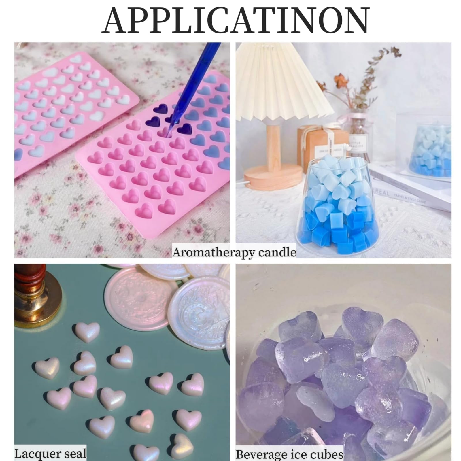 Paquete de 2 moldes de silicona con forma de corazón, antiadherentes, de grado alimenticio, moldes para hornear, moldes reutilizables para dulces, para gelatina, golosinas caseras, dulces, chocolate, 4