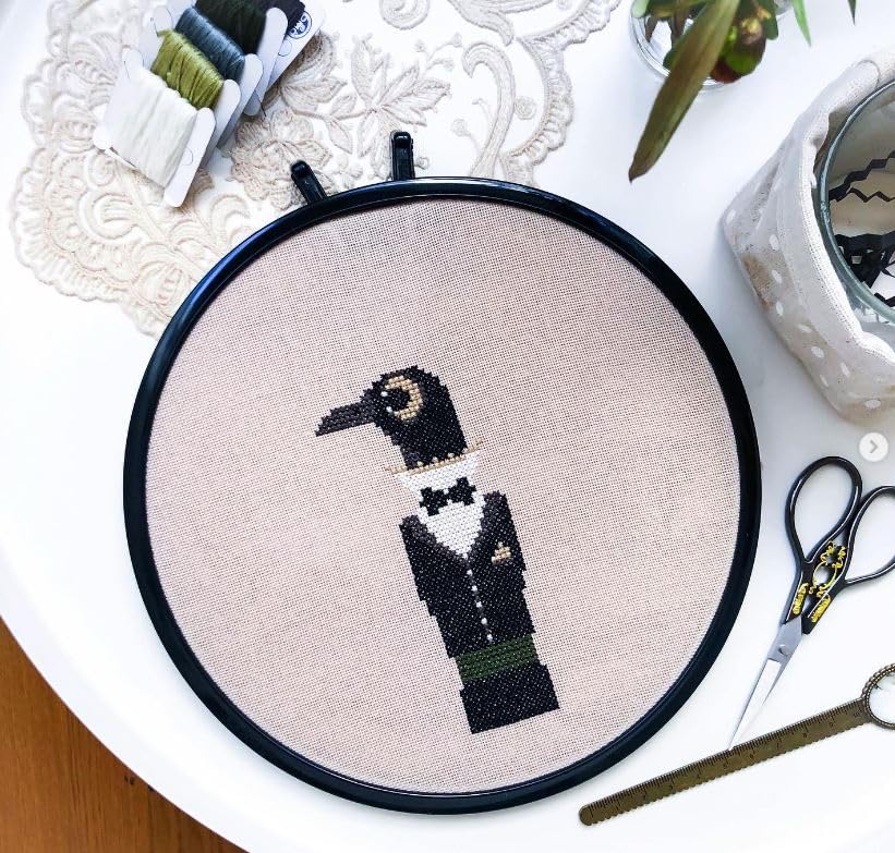 Image of Nurge Metal Embroidery Hoops - Premium Spring Tension Embroidery Hoop for Cross Stitch - Durable Ring with Quick Release Safety Clip - Ideal for Crafters,Beginners & Professionals - Black - Large