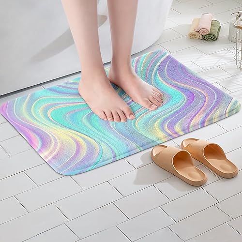 Vista 82 de Erosebridal Alfombras de baño azul marino para decoración de ducha, tapete de baño retro teñido anudado, tapete de puerta de vellón de acuarela