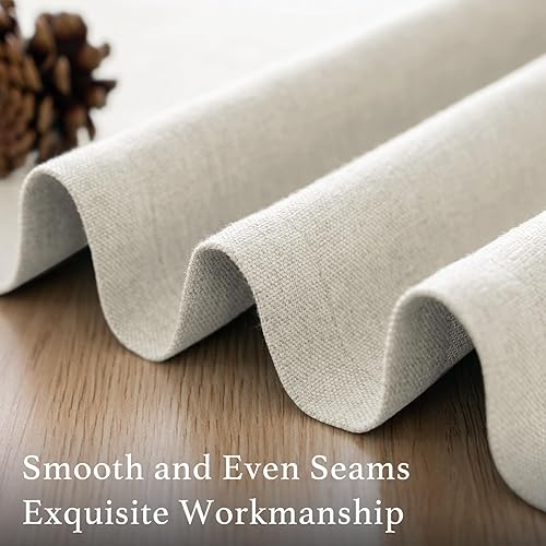 Miniatura 7 de H.VERSAILTEX Cortina de lino con textura para dormitoriosala de estar, con aislamiento térmico y ojales, cortinas de aspecto de lino, cortinas de