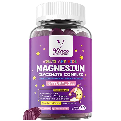 Vinco Magnesium Glycinate Complex Gummies for Adults & Kids -