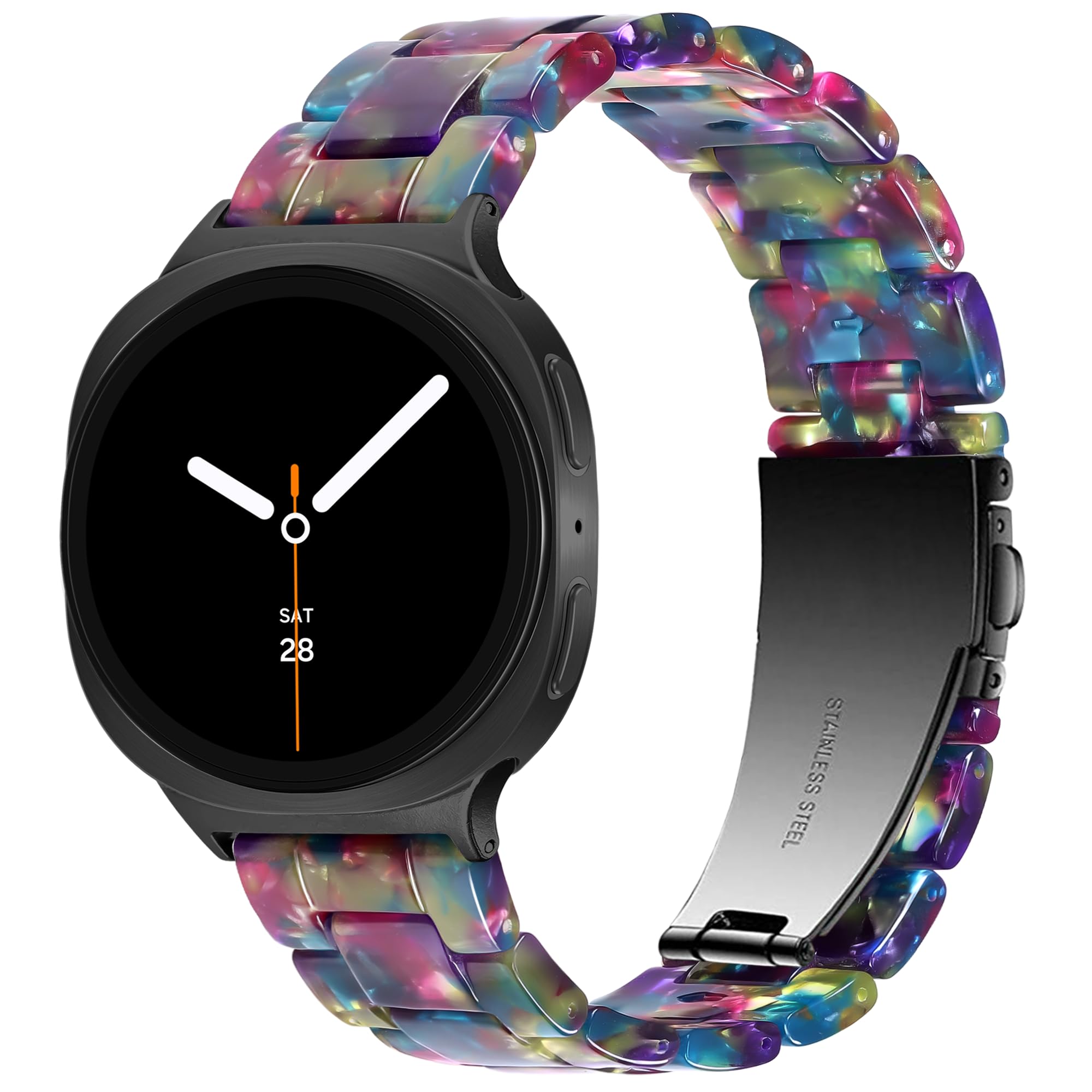 YGTIECS Resin Strap Only Compatible with Samsung Galaxy Watch 8 Band 40mm 44mm, for Galaxy Watch 8 Classic Band 46mm, 20mm Soft Resin Replacement for