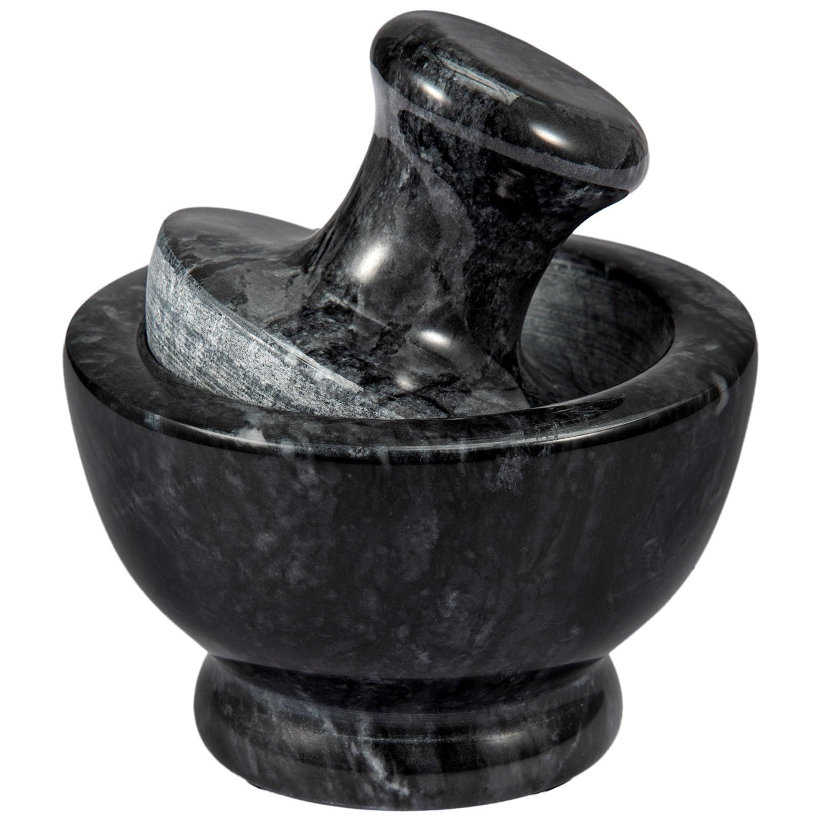 SUNNYNEST Pestle and Mortar Set,Suitable for Pills And Spices, Easy to Grip, Easy to Clean, Labor-Saving, Pesto, Effortless Fine Grinding, Pill Crusher, Natural Stone Grinder, Black