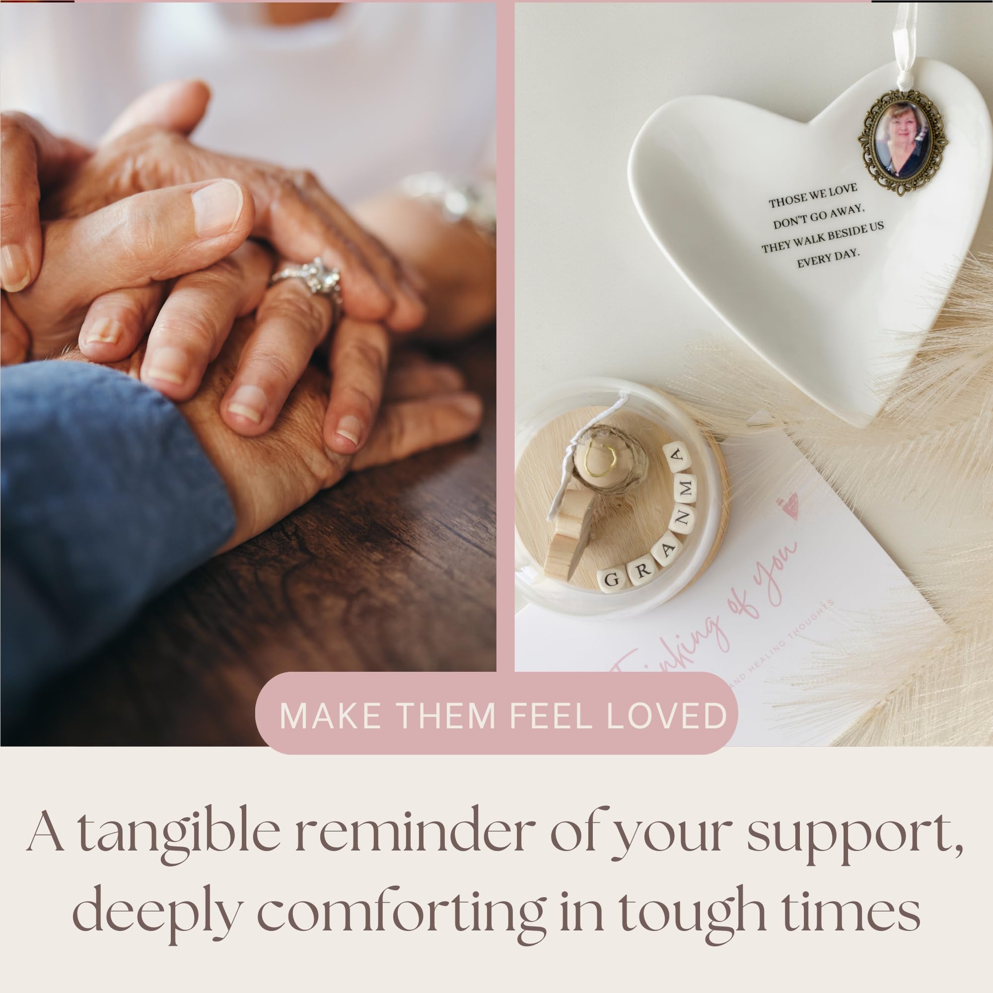 Memorial Dish - Heart-Shaped Ceramic Bowl for Loss of Loved Ones - Modern Style with Floral Pattern - Bereavement Gift for Funeral or Memorial Occasion
