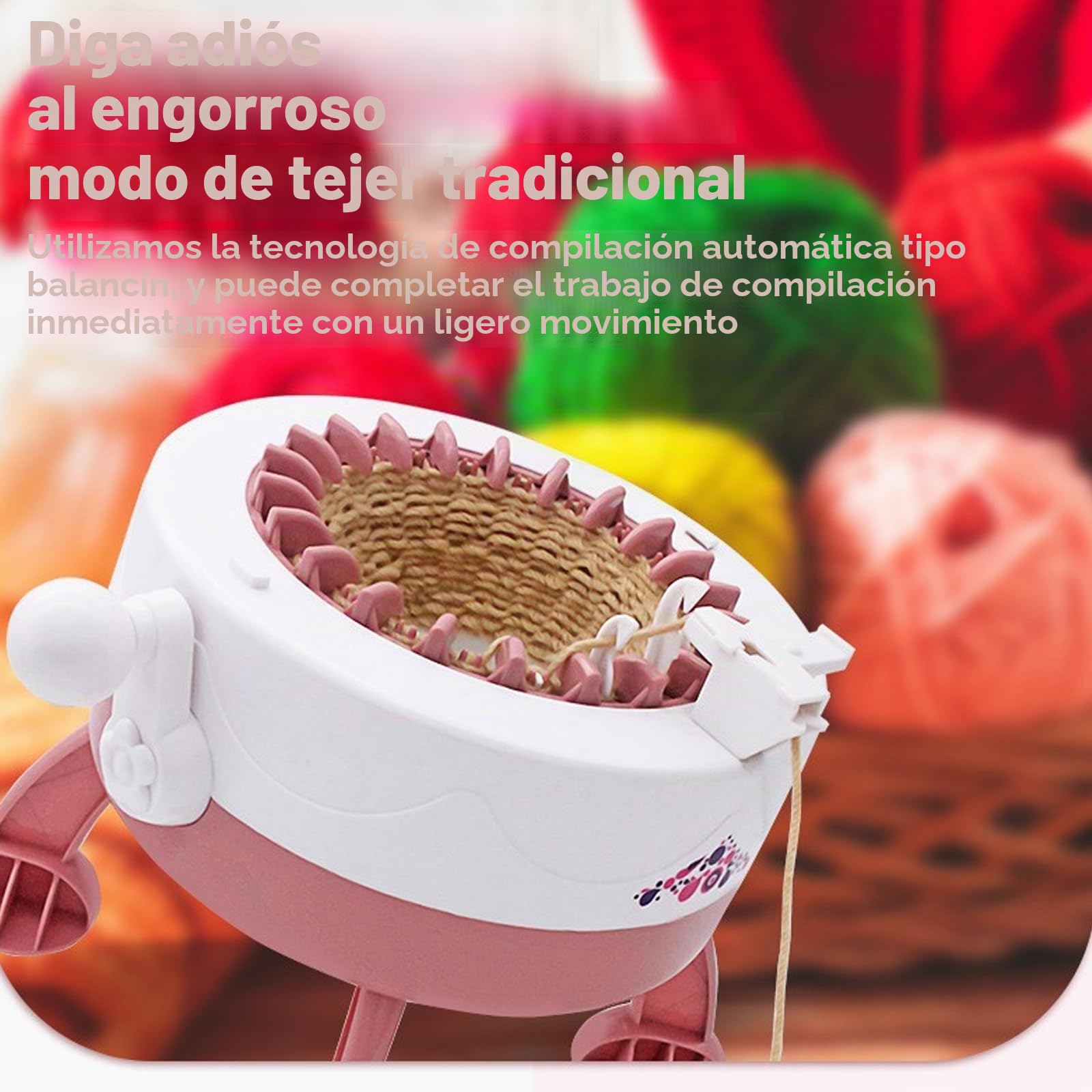 Máquina de Tejer,22 Agujas Maquina de Tejer Circular para Tejer a Mano de Plástico, Tabla de Tejer Giratoria Maquina Tejer de Doble Modo,Máquina para Hacer Punto para Tejer Bufandas,Sombreros