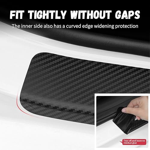 Miniatura 5 de 4 protectores de umbral de puerta de automóvil, adhesivo deportivo de fibra de carbono antiarañazos, protección de borde de puerta, accesorios
