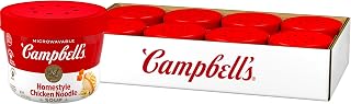 Campbell's Homestyle Chicken Noodle Soup Microwavable Bowls, 15.4oz Case of 8 - Classic Comfort On the Go