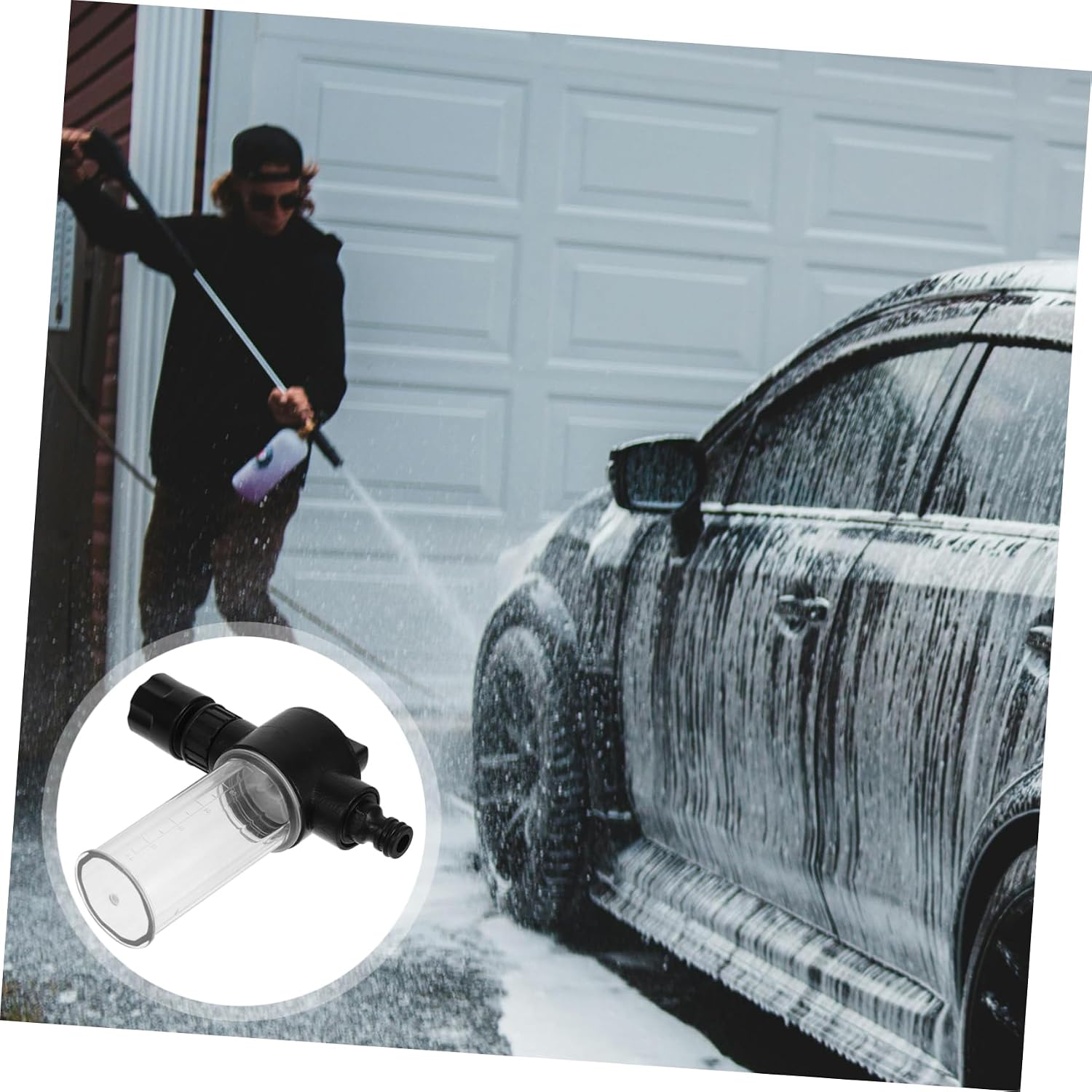 SOLUSTRE Car Washing Foam Sprayer Tool Lightweight and Easy to Use Foam Nozzle for Car Wash and Cleaning Tasks Design for -term Use and Comfortable Grip