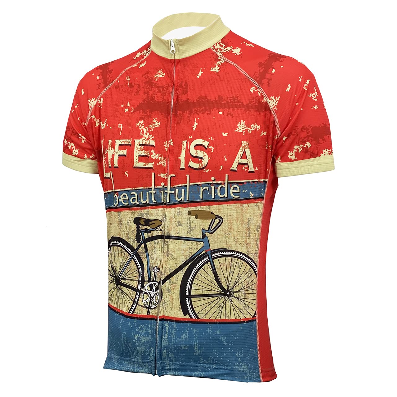 Life is A Beautiful Ride Men's Cycling Jersey M - Men's Red