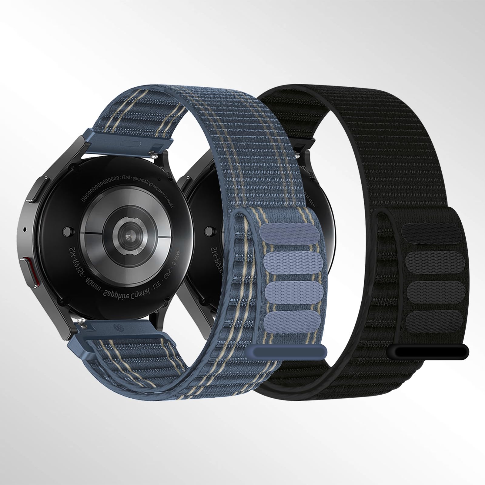 (2 Pack) Quick Release Nylon Watch Band for Men and Women, Soft Fabric Nylon Adjustable Wristband Strap 20mm 22mm Replacement Watchband