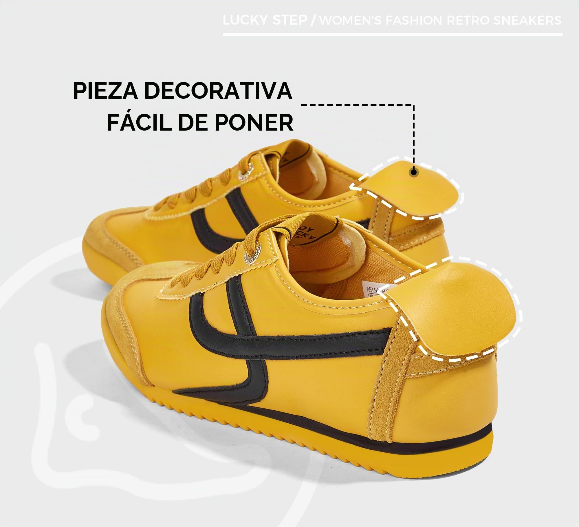 LUCKY STEP Zapatillas Ligeras Retro para Mujer - Diseño de Suela Fina Flexible y Malla Transpirable, Zapatos de Ocio para Caminar por la Ciudad y Hacer Deporte | Zapatillas ligeras para caminar, tenis, gimnasio, entrenamiento, clásicas, cómodas