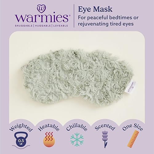 Vista 2 de warmies Máscara de ojos para microondas para calidez y comodidad - Compresa de calefacción y enfriamiento para calmar la relajación - Máscara
