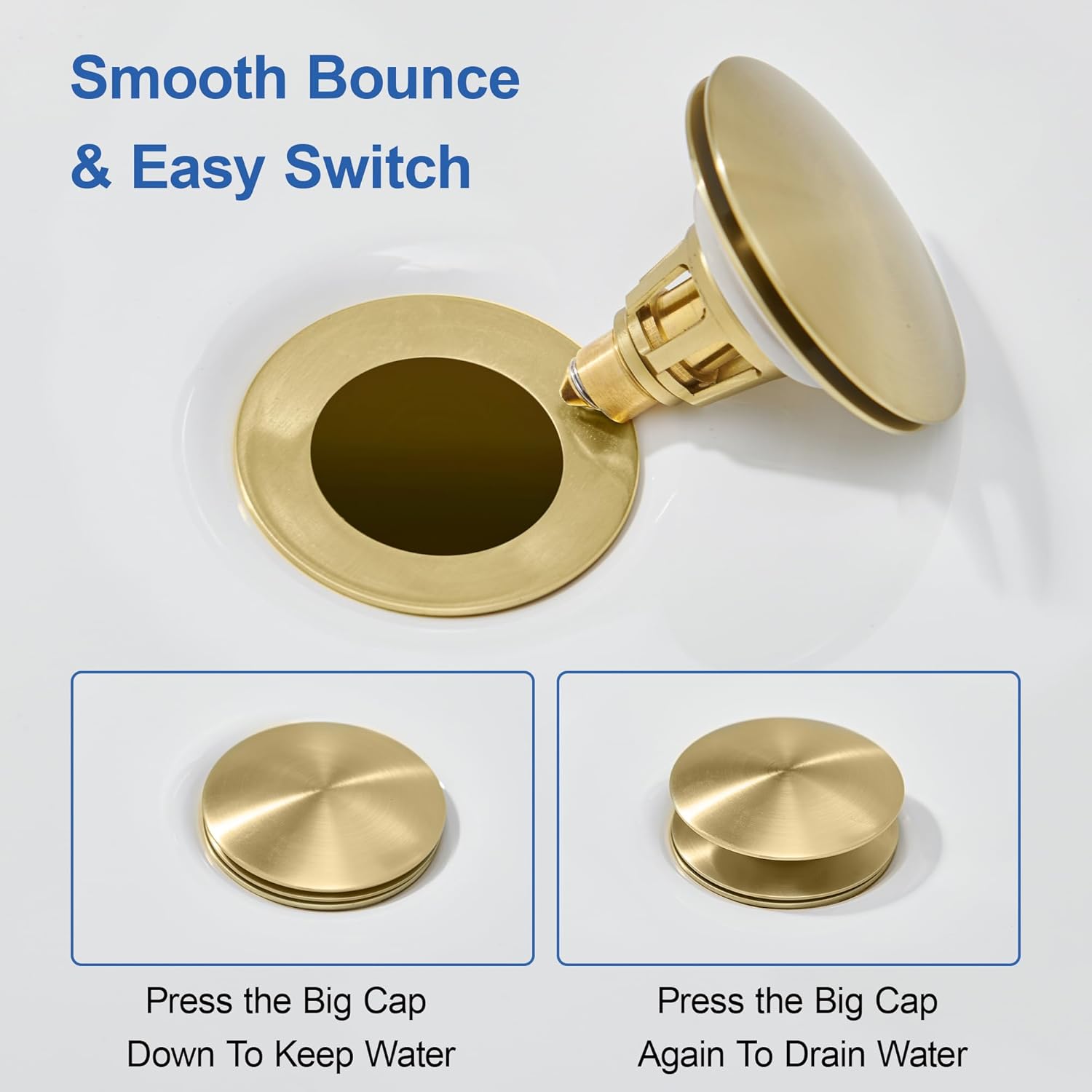 Universal Bathroom Sink Sper - Up Sink Drain Sper, Push Button