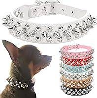 Vista 12 de PETCARE Collar de Perro con Pinchos Rojo de Cuero PU Suave con Hongos Divertidos Remaches Tachuelas Collar de Cachorro Ajustable para Exteriores
