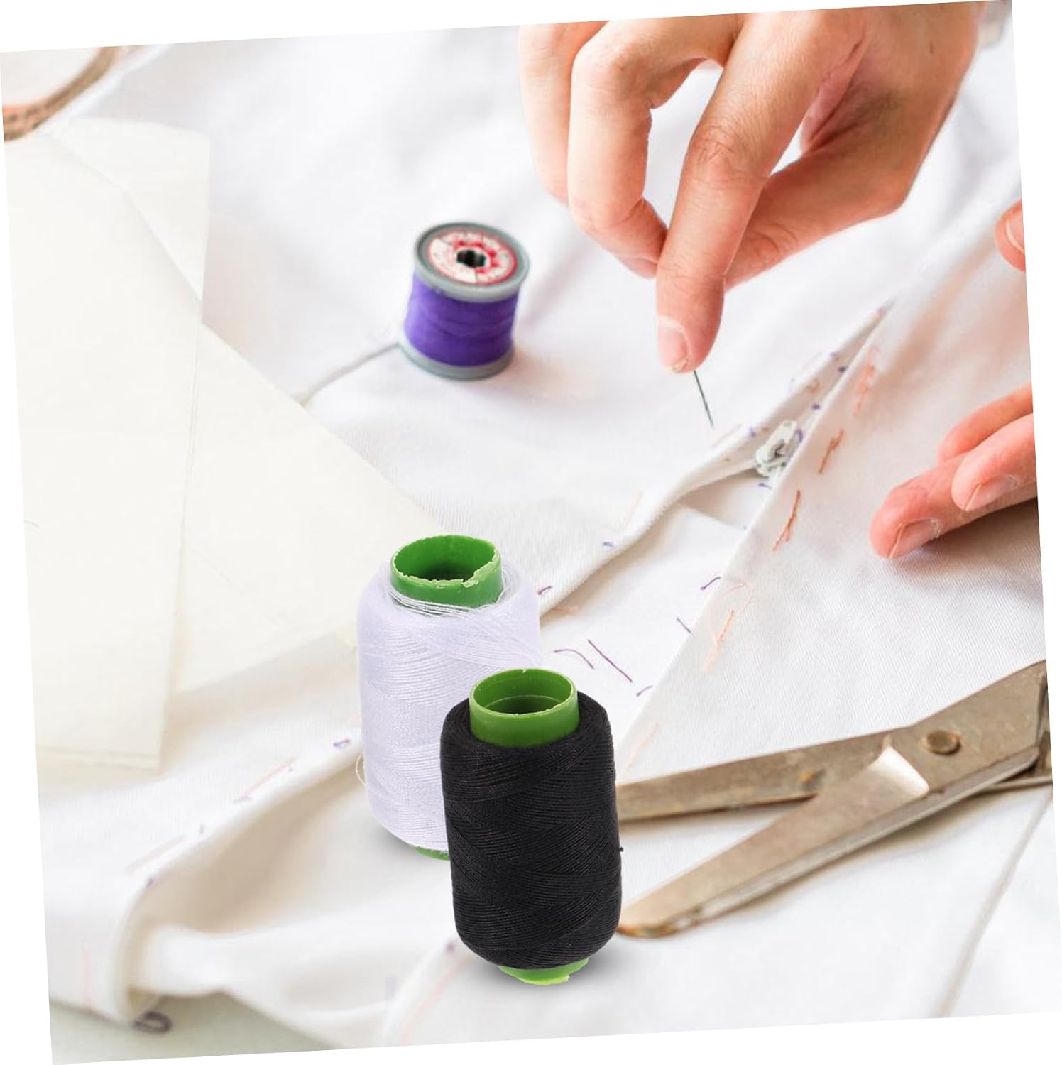 CORHAD 1set Daily Use Sewing Needles Multi-Function Tapestry Needles and Thread for Convenient Crafting and Repairing for Beginners and Sewing Enthusiasts Avocado