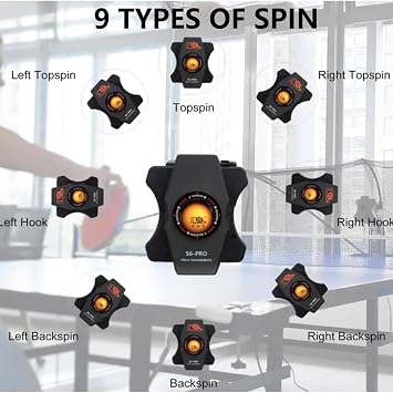 Table Tennis Robot/Automatic Ping Pong Ball Machine - Indoor Pongbot - For Training/Tabletop Table Tennis Games with Customize Spin,Frequency,Ball Speed,Landing,Height