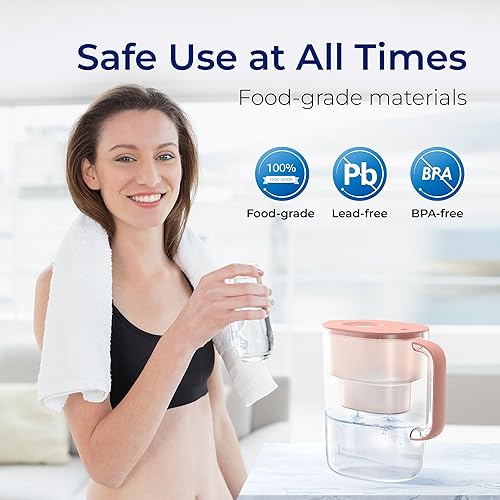 Miniatura 8 de Waterdrop Jarra de filtro de agua Lucid de larga duración de 200 galones, de 10 tazas, con certificación NSF, 5 veces su vida útil, reduce PFAS,