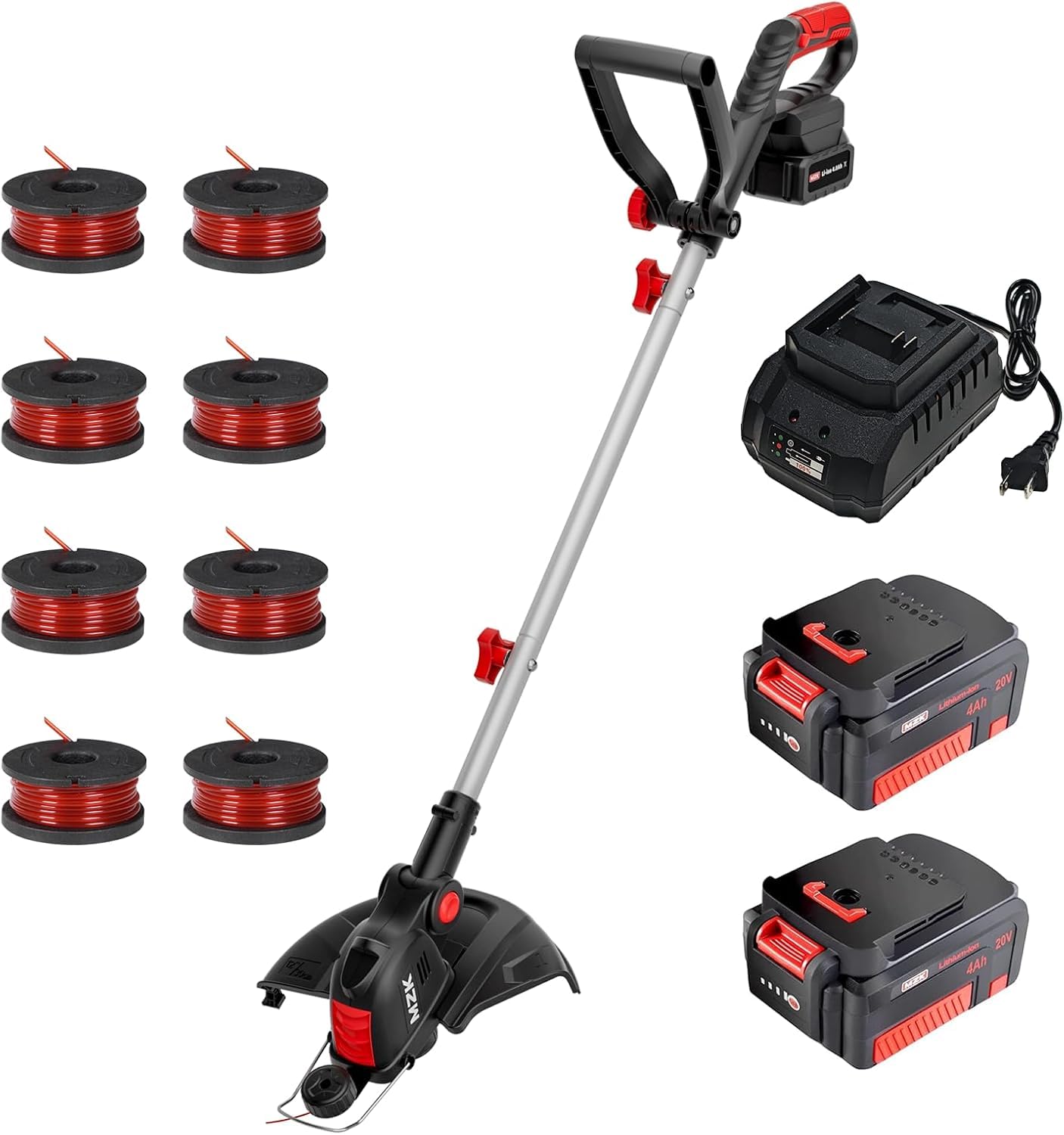 MZK 20V Akku-Rasentrimmer 30 cm, Kantenschneider, 2 Akkus