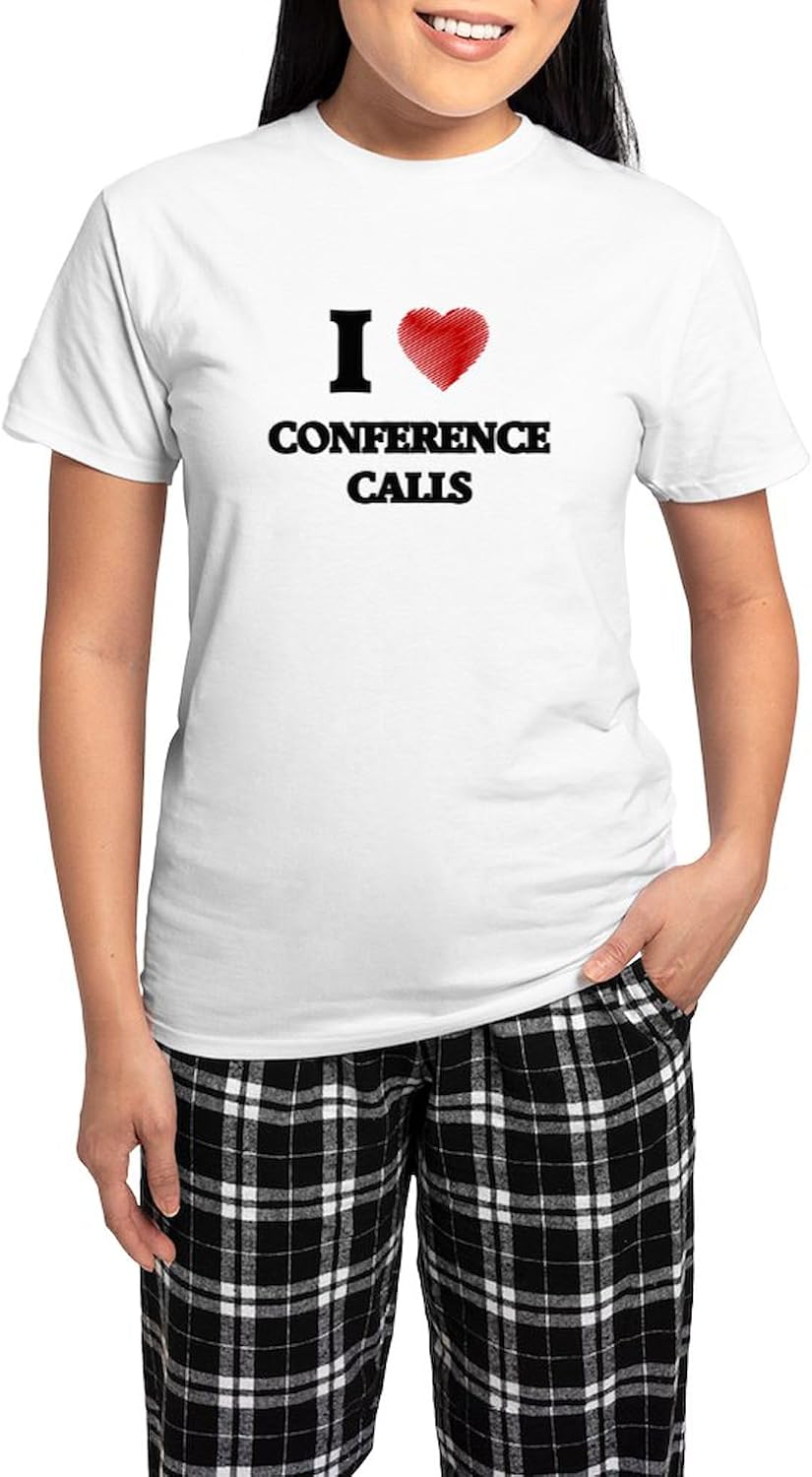 CafePress Conference Call Women's Light Pajamas Women's Novelty Cotton Pajama Set, Comfortable PJ Sleepwear