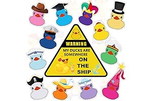 Hoteam 13 Pcs Colorful Duck Cruise Door Magnets