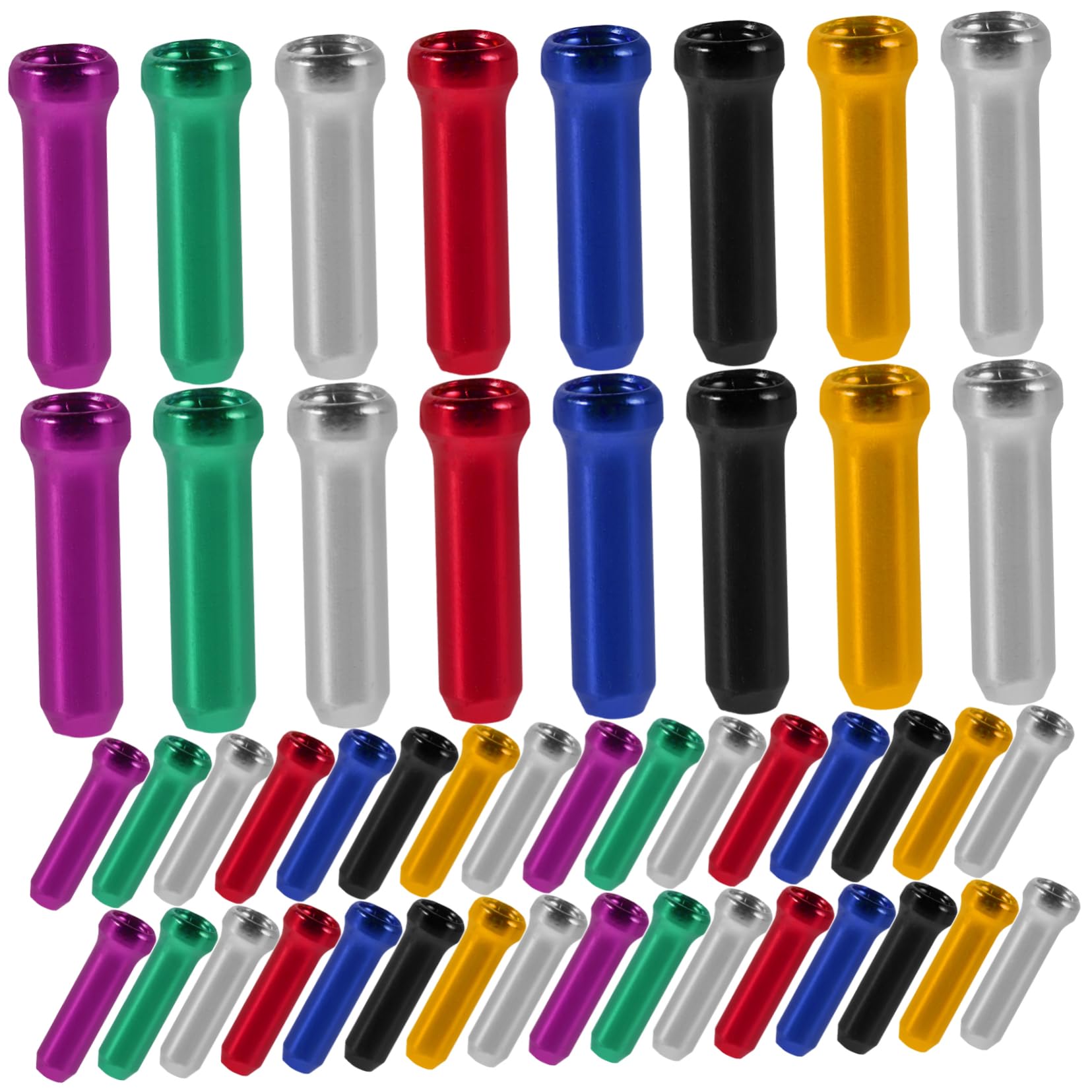 GANAZONO 80pcs Bike Cable End Caps Aluminum Alloy Brake Cable Crimps for Mountain Road Bikes Stylish Lightweight Design Easy Installation Versatile Fit for Optimal Performance