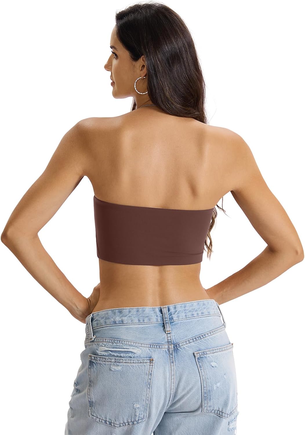 Womens Double Lined Tube Tops Crop Tank Top Non-Padded Strapless Bandeau Shirts Sexy Going Out Tops Summer 2026 - Image 4