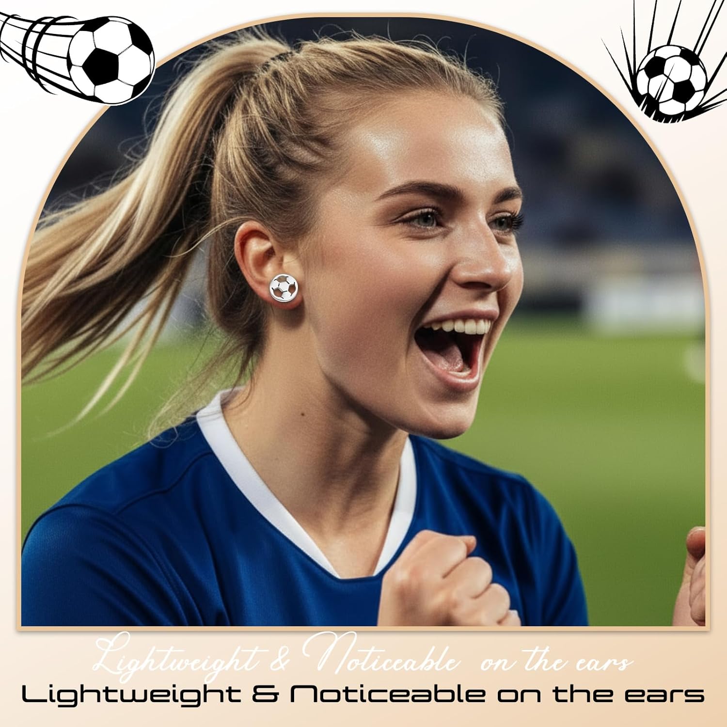 Liliaafar 24 Pcs Earrings and Kraft Paper Gift Cards Set Sports Accessories Birthday Christmas Holiday Game Gifts for Women