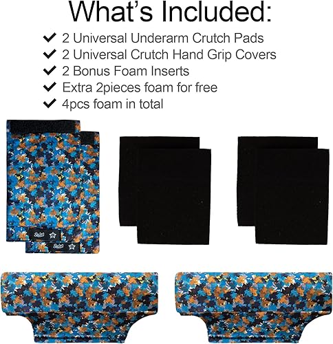 Miniatura 123 de Fundas de almohadilla para muletas para axilas y agarre de mano con mango universal para antebrazo, juegos de cojines acolchados accesorios