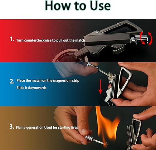 Miniatura 5 de Zoniyo - Encendedor infinito permanente con llavero multiherramienta, abridor de botellas, impermeable, reutilizable, resistente al viento, para