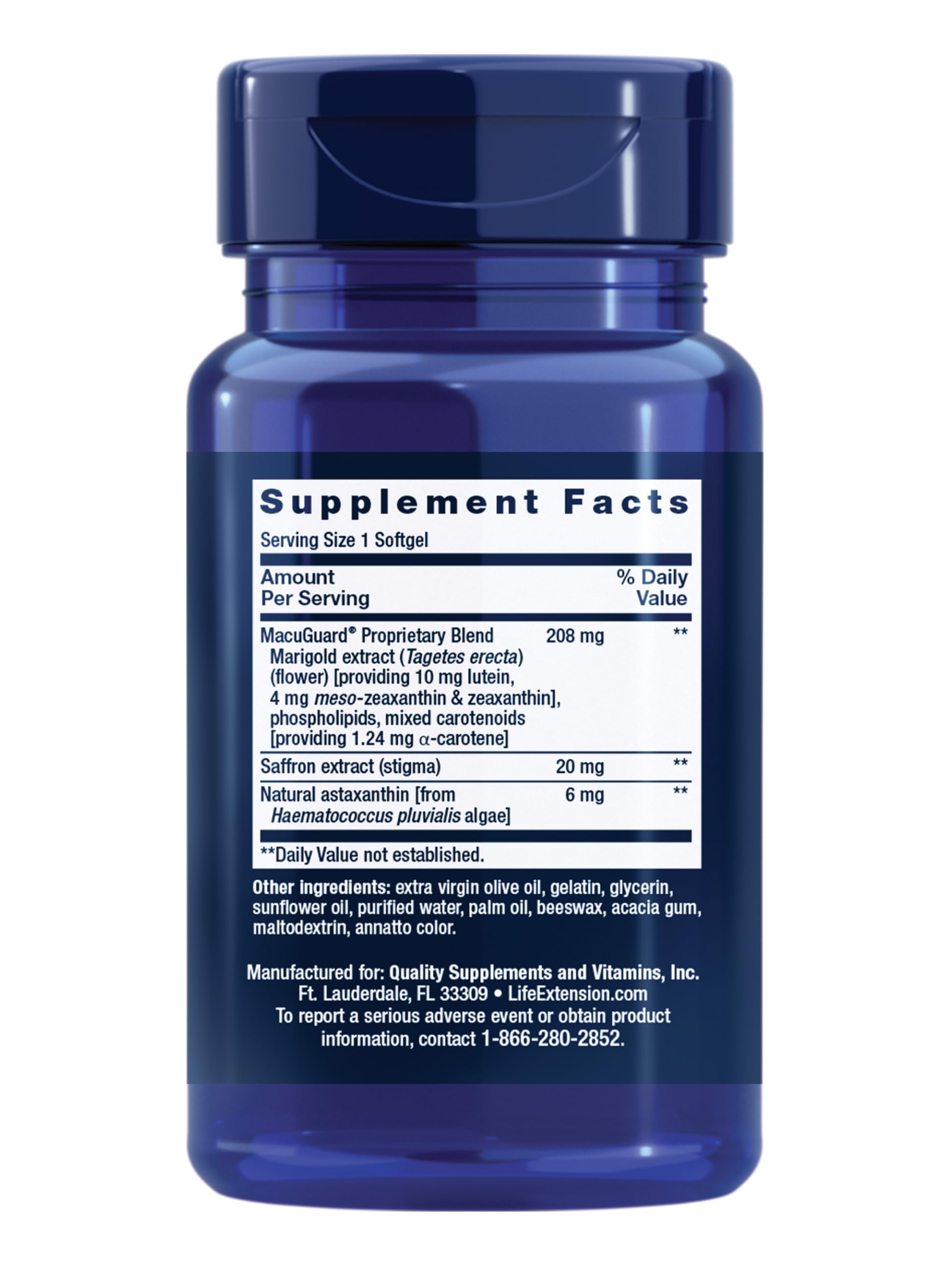 Life Extension MacuGuard Ocular with Saffron and Astaxanthin, 60 Softgels — Amazon image 2