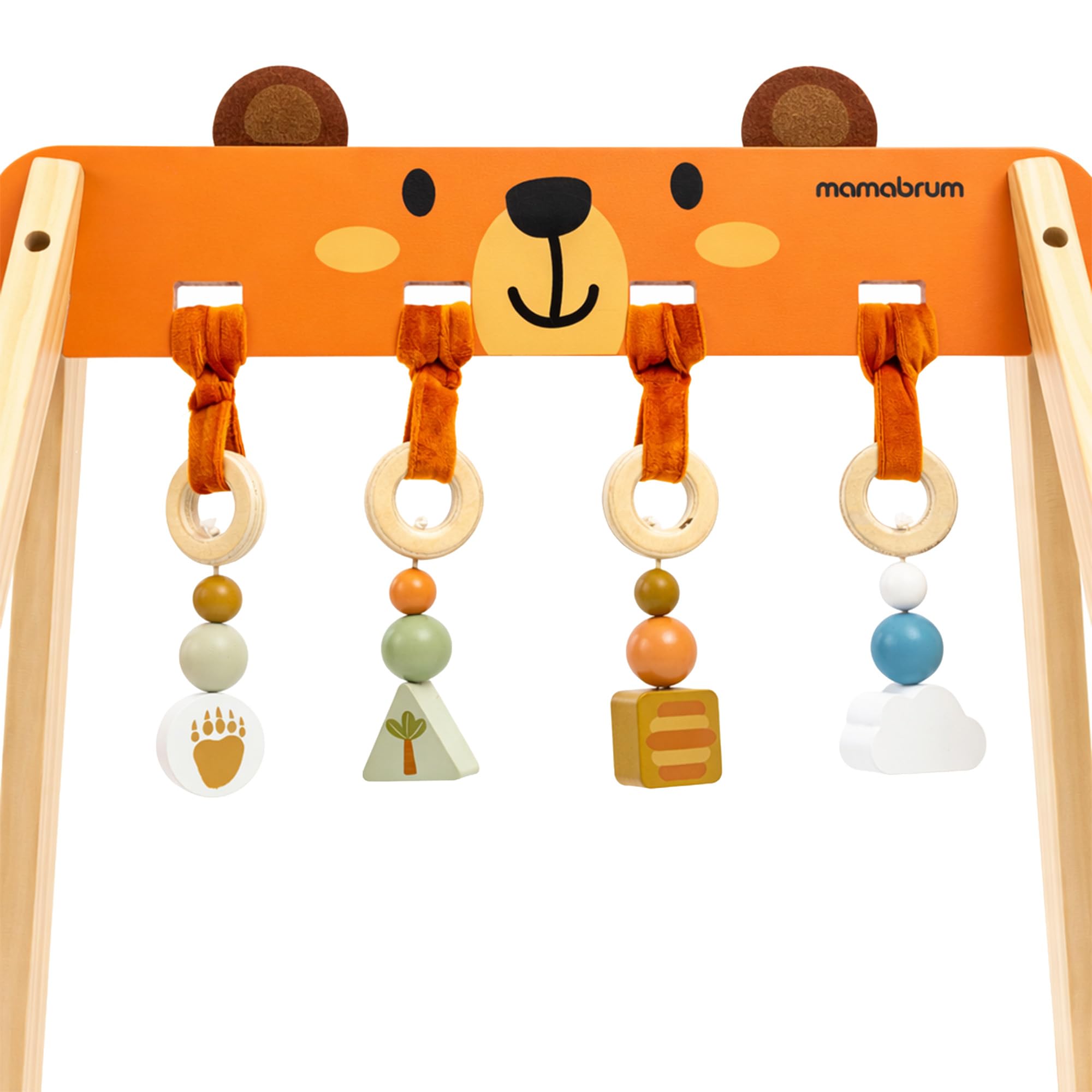 Mamabrum Support éducatif en bois pour bébé gymnastique sensorielle Montessori Motor Petit développement ours