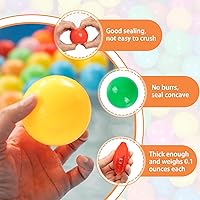 Vista 5 de 100 piezas de pelotas para pozo de bolas de 8 colores, plástico de 5.3-5.6 cm, a prueba de aplastamiento, con bolsa de almacenamiento