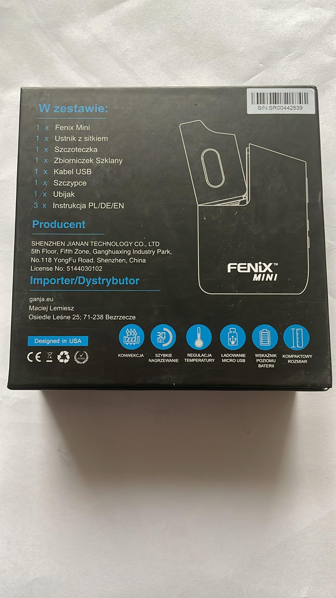 Fenix Mini Vaporizer *Black* effizienter Verdampfer für Kräuter, Harze und Öle.. Stahlkammer + Konvektion + extrem klein aber leistungsstark + NEU!