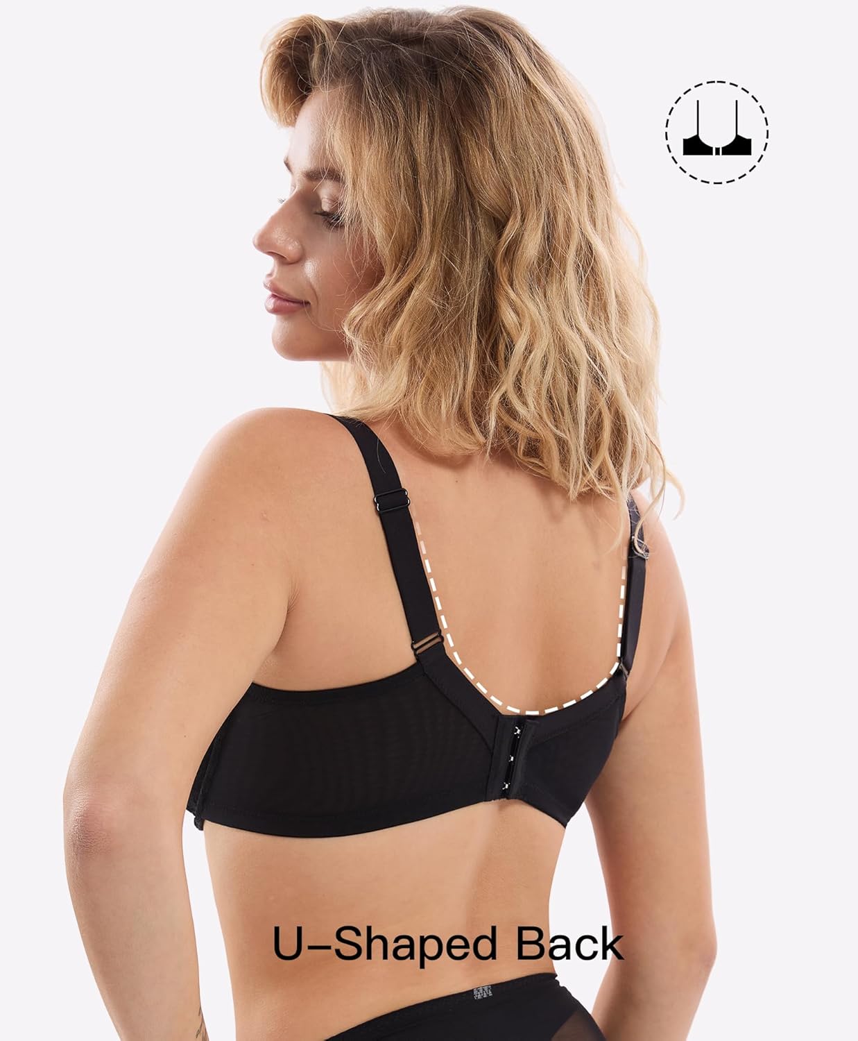 Minimizer Bras for Women Lace Unlined Underwire Full Coverage Breathable Comfortable Everyday Bra 34C-40F - Image 3