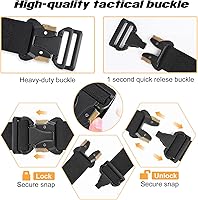 Vista 6 de Cinturones tácticos para hombre, cinturón militar de nailon elástico de 1.5 pulgadas con hebilla de liberación rápida resistente