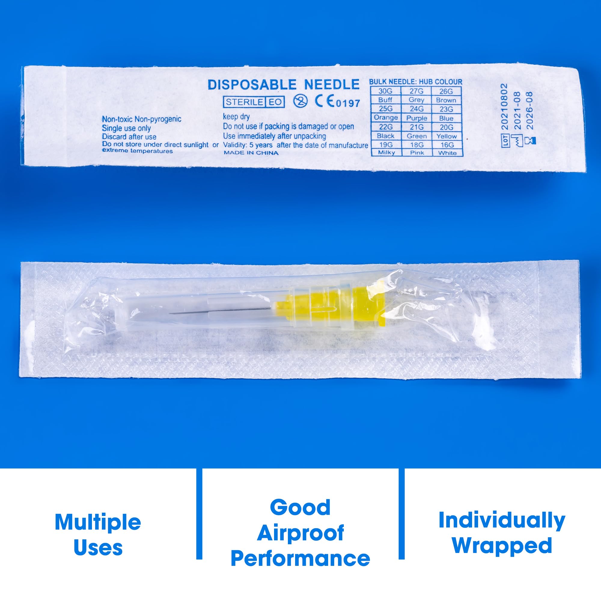100 Pack 30 Ga 1/2 inch Disposable Needles with Caps for Scientific and Industrial Dispensing Individually Wrapped — Amazon image 6