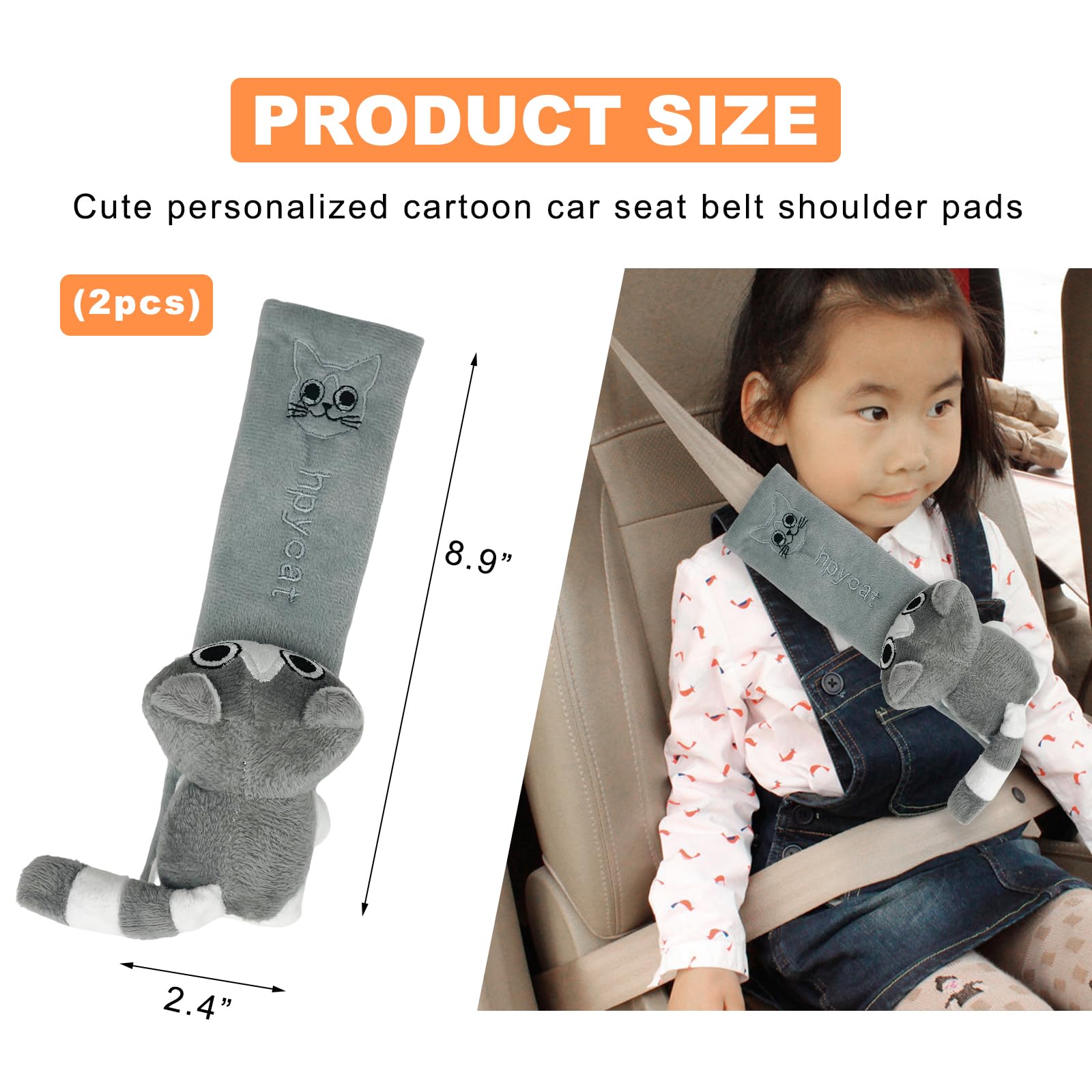 Coussin de ceinture de sécurité de voiture trois couleurs, coussin