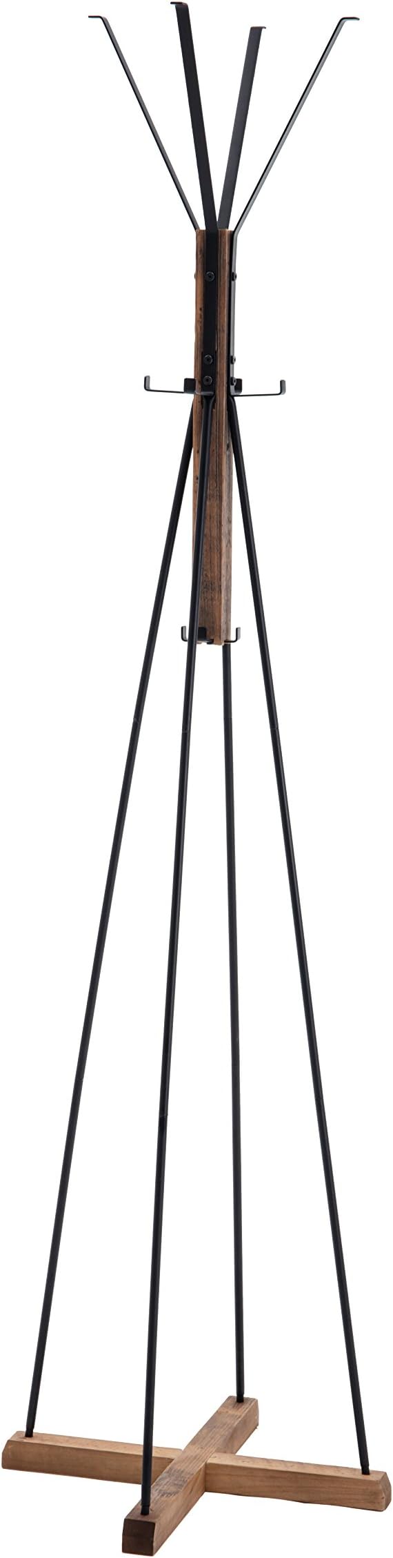 Ianizzi Wood and Metal 8-Hook Standing Coat Rack