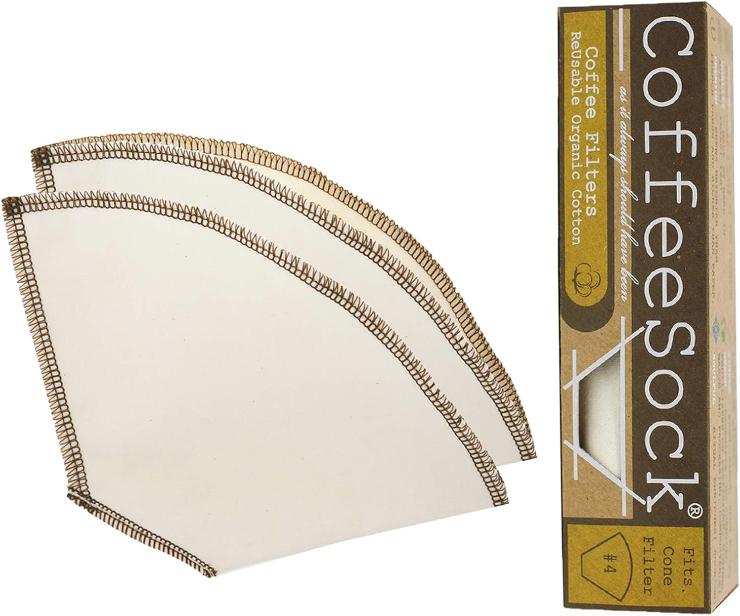 CoffeeSock GOTS Certified Organic Cotton Reusable Coffee Filters Cone 4